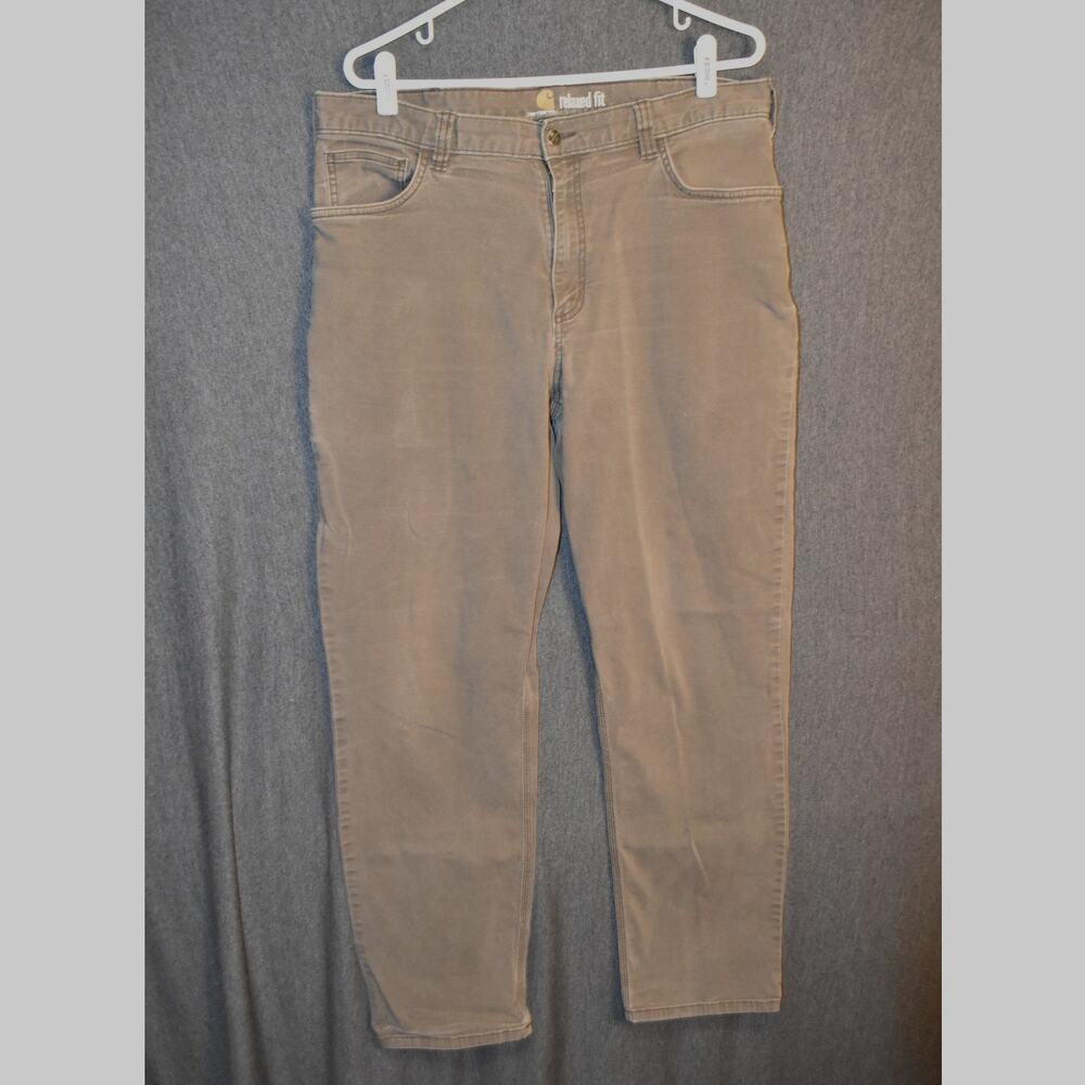 Carhartt Men's 36x34 (35x32 Actual) Relaxed Fit Gray Work Jeans